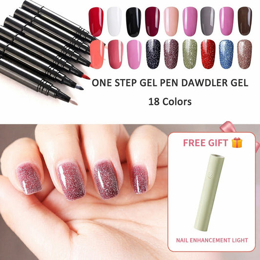 💅🌟 Limited Time Buy 1 Get 1 Free ! ✨One Step Nail Gel Pen🎨Free handheld mini UV nail lamp💡