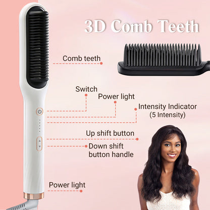 ✨Last Day Special Price £18.99!!💥Negative Ion Hair Straightener Styling Comb💇‍♀