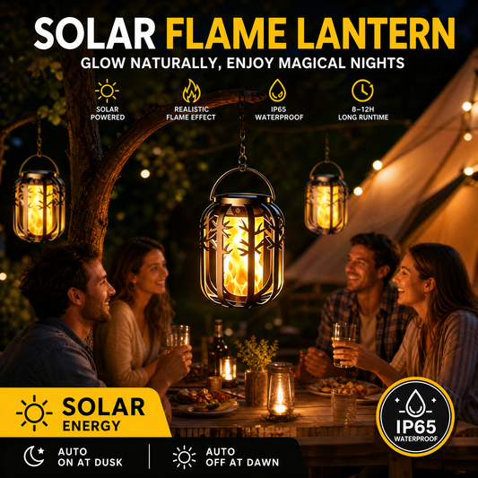 🏮 LIMITED-TIME 50% OFF! ☀️ Solar Flickering Flame Lantern – Waterproof & auto-on – Realistic warm glow, perfect for patios, gardens or pathways – no wiring needed 🌙