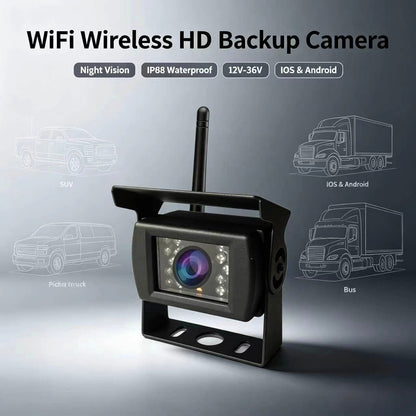🚗50% OFF NOW!🚗✨Universal WiFi Wireless Backup Camera｜HD Night Vision for Truck, Pickup & Bus, iOS & Android Compatible
