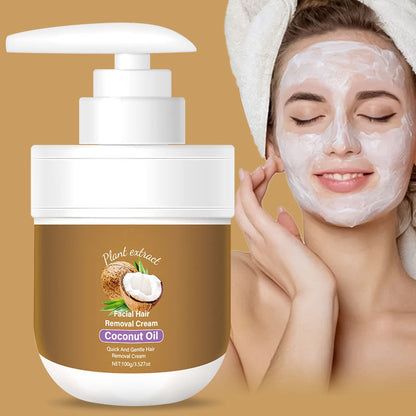 🎁 Buy 2 get 1 FREE! 🥥✨ Coconut facial hair removal cream – Gentle & effective（Suitable for full-body use）