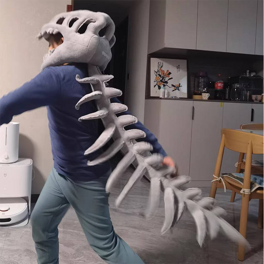 🦖 50% OFF NOW! 😂 Funny Dinosaur Skeleton Plush Costume – Soft & Cozy – Family Role Play & Party Fun 🎉