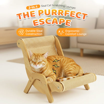 🐱 50% OFF NOW! ⏰ 2-in-1 Sisal Cat Scratching Lounger – Scratching & Lounging, Durable Sisal & Space-Saving 🛏️