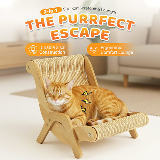 🐱 50% OFF NOW! ⏰ 2-in-1 Sisal Cat Scratching Lounger – Scratching & Lounging, Durable Sisal & Space-Saving 🛏️
