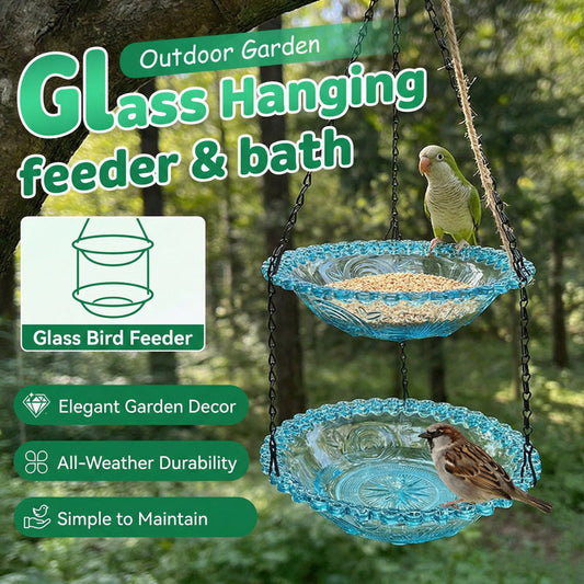 🦜Vintage-Style Hanging Bird Feeder & Bath