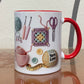 ☕Crochet & Knitting Themed Ceramic Coffee Mug