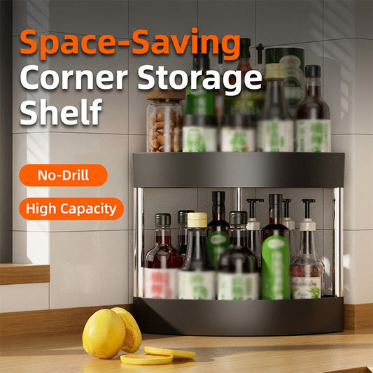 Multi-Tier No-Drill Corner Storage Shelf