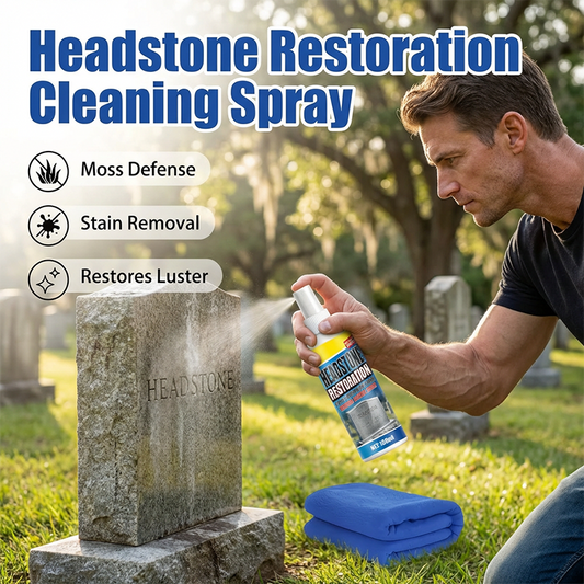 ⏰🎁Headstone Cleaning & Restoration Spray – Remove Stains Instantly