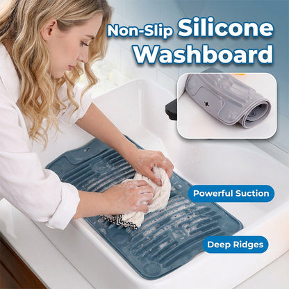 Foldable Silicone Washboard with Suction Cups