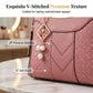 👜Women's V-Stitched Satchel – Gold Hardware, Multi-Compartment, Top-Handle 🌸
