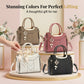 👜Women's V-Stitched Satchel – Gold Hardware, Multi-Compartment, Top-Handle 🌸