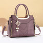 👜Women's V-Stitched Satchel – Gold Hardware, Multi-Compartment, Top-Handle 🌸