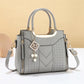 👜Women's V-Stitched Satchel – Gold Hardware, Multi-Compartment, Top-Handle 🌸