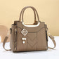 👜Women's V-Stitched Satchel – Gold Hardware, Multi-Compartment, Top-Handle 🌸