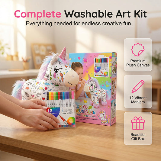 🦄50% OFF🔥DIY Color-In Unicorn Plush Toy Kit