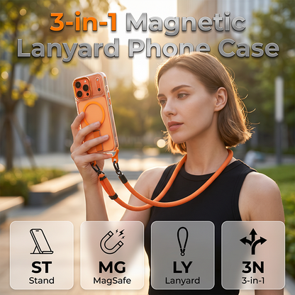 MagSafe Smartphone Case with Detachable Crossbody Neck Lanyard Strap