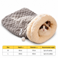 Thickened Warm Enclosed Cat Bed Sleeping Bag Soft Plush Pet Cave Bed Mat for Autumn and Winter